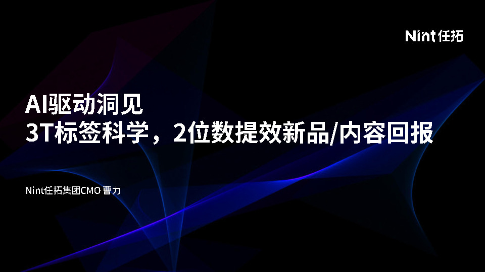 AI驱动洞见：3T标签科学，2位数提效新品/内容回报
