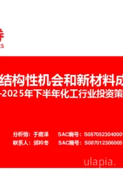 2025年下半年化工行业投资策略：关注化工结构性机会和新材料成长机遇