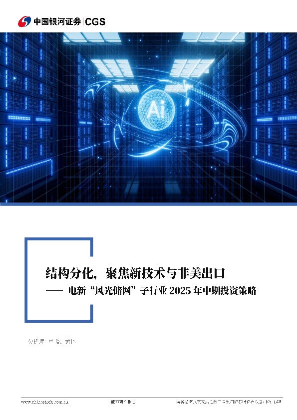 电新“风光储网”子行业2025年中期投资策略：结构分化，聚焦新技术与非美出口