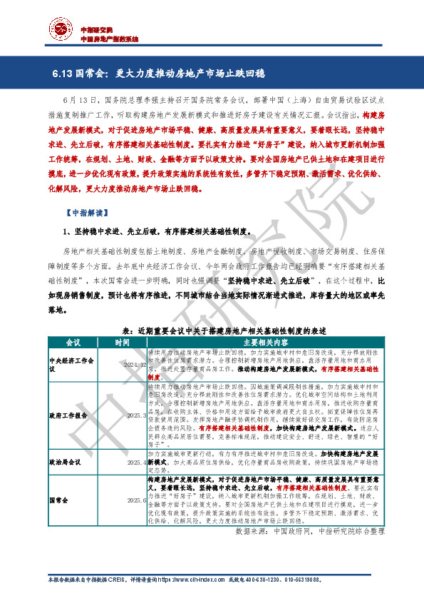 6.13国常会：更大力度推动房地产市场止跌回稳