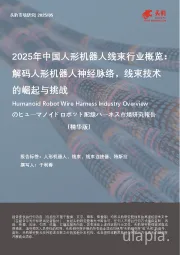 2025年中国人形机器人线束行业概览：解码人形机器人神经脉络，线束技术的崛起与挑战（精华版）