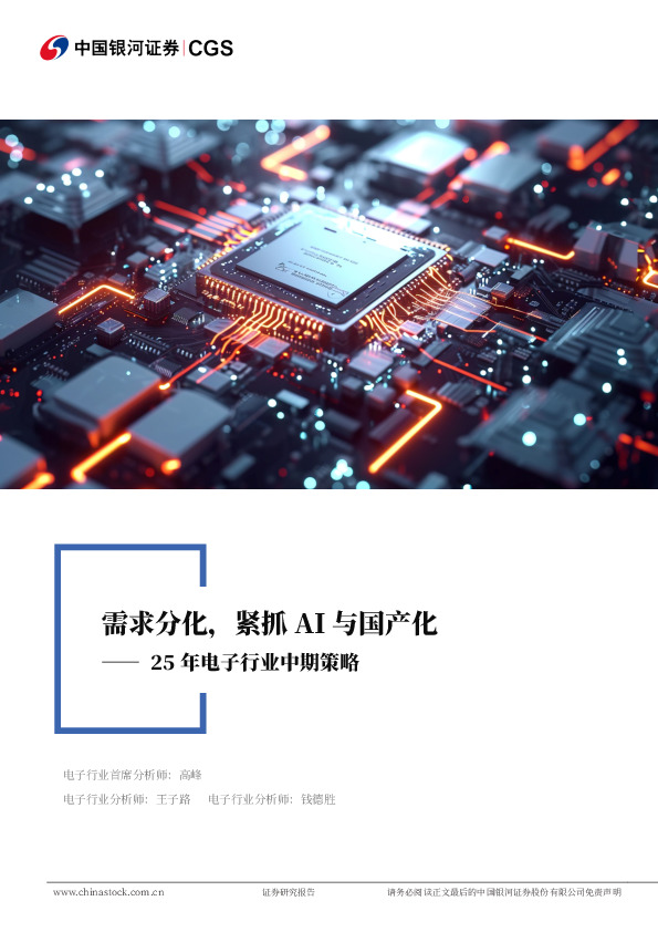 25年电子行业中期策略：需求分化，紧抓AI与国产化
