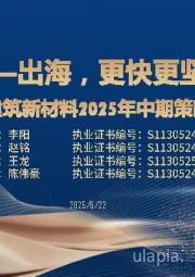 建材建筑新材料2025年中期策略报告：出海，更快更坚定