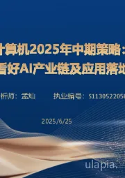 计算机2025年中期策略：看好AI产业链及应用落地