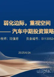 汽车中期投资策略：弱化边际，重视空间