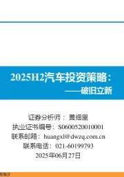 2025H2汽车投资策略：破旧立新