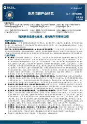 耐用消费产业研究:新消费创造成长主线,结构性牛市曙光已现