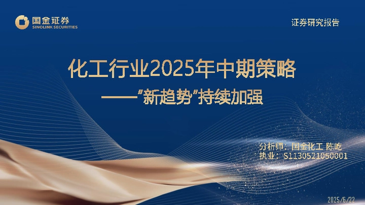 化工行业2025年中期策略：“新趋势”持续加强
