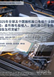 中国医疗科技行业调研简报：2025年全球及中国脑机接口电极行业跟踪：柔性微电极植入，脑机接口行业将面临怎样突破？