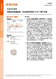 石油石化行业周报：短期油价偏强震荡，关注美伊谈判和OPEC+增产节奏