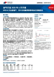 油气行业2025年6月月报：OPEC+8月加速增产，受中东地缘局势影响油价宽幅波动