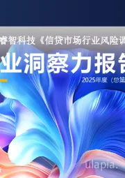 信贷市场行业风险调研:行业洞察力报告2025年度(总第六期)