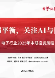 电子行业2025年中期投资策略：行业供需弱平衡，关注AI与国产化机会