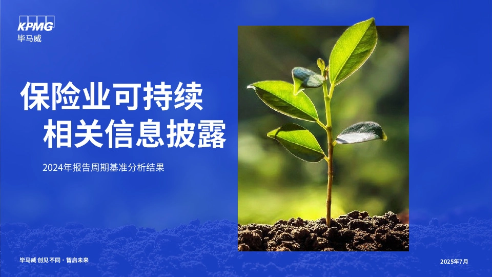 保险业可持续相关信息披露：2024年报告周期基准分析结果