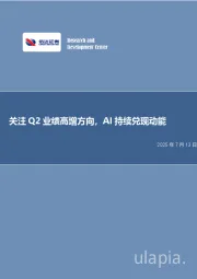 关注Q2业绩高增方向，AI持续兑现动能