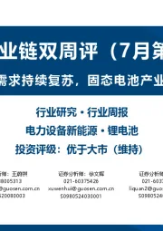 锂电产业链双周评(7月第1期):欧洲新能源车需求持续复苏,固态电池产业发展快速推进