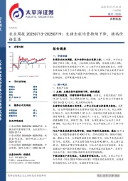 农业周报：生猪出栏均重持续下降，猪鸡价格震荡
