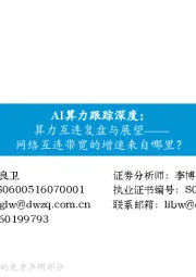 AI算力跟踪深度：算力互连复盘与展望——网络互连带宽的增速来自哪里？