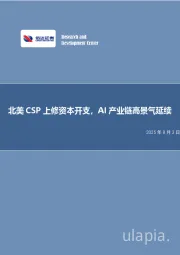 电子行业周报：北美CSP上修资本开支，AI产业链高景气延续