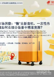 中国一次性内裤行业调研简报|2025/05：市场洞察：“懒”出新商机，一次性内裤如何在细分场景中精准突围？