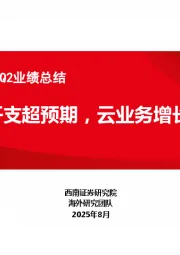 海外科技公司2025Q2业绩总结：资本开支超预期，云业务增长加速