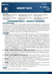 耐用消费产业研究：社零增速初现基本面压力，出海与红利+提供超额机遇