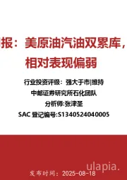 石化行业周报：美原油汽油双累库，石化板块相对表现偏弱