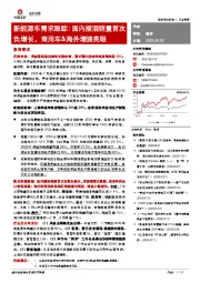 新能源车需求跟踪：国内插混销量首次负增长，商用车&海外增速亮眼