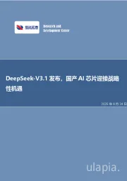 DeepSeek-V3.1发布，国产AI芯片迎接战略性机遇