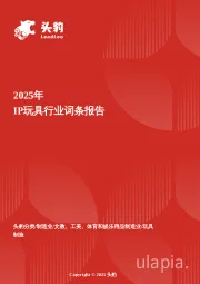 2025年IP玩具行业词条报告