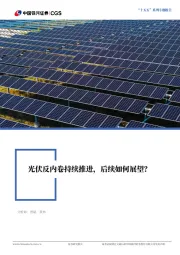 光伏：光伏反内卷持续推进，后续如何展望？
