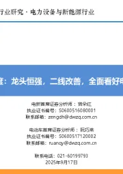 电池深度：龙头恒强，二线改善，全面看好电池板块