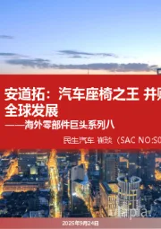 海外零部件巨头系列八：安道拓：汽车座椅之王 并购、专注、全球发展