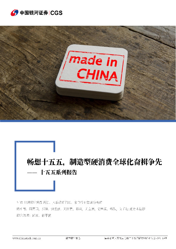 消费行业联合行业深度：十五五系列报告-畅想十五五，制造型硬消费全球化奋楫争先