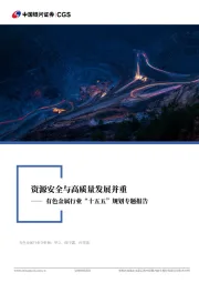 有色金属行业“十五五”规划专题报告：资源安全与高质量发展并重