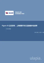 汽车行业周报：Figure 03正式发布，上海调整汽车以旧换新补贴政策