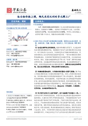基础化工行业周报：钛白粉价格上调，陶氏关闭比利时多元醇工厂