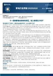 家电行业周报：十一期间家电动销有所承压，线上表现优于线下