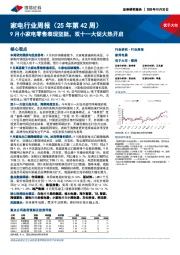 家电行业周报(25年第42周):9月小家电零售表现坚挺,双十一大促火热开启
