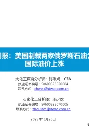 原油周报：美国制裁两家俄罗斯石油公司，国际油价上涨