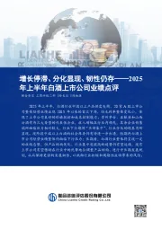 2025年上半年白酒上市公司业绩点评：增长停滞、分化显现、韧性仍存
