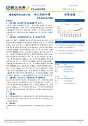 有色金属行业双周报：贵金属价格大幅下跌，稀土价格回调