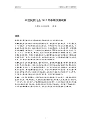 中国民航行业2025年中期信用观察