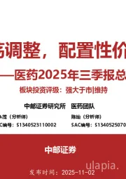 医药2025年三季报总结：Q3震荡调整，配置性价比已现
