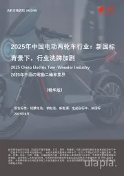 2025年中国电动两轮车行业：新国标背景下，行业洗牌加剧（精华版）