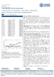 中国必选消费11月投资策略：机会在哪里？拥抱高股息