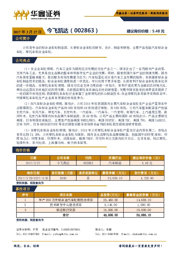 新股询价报告