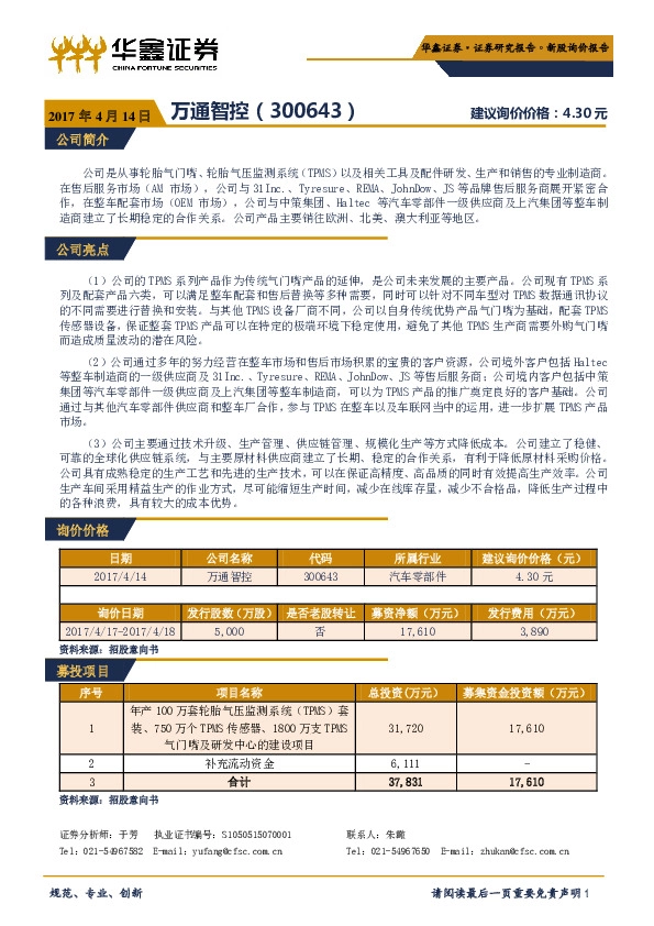 新股询价报告