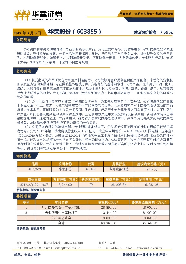 新股询价报告