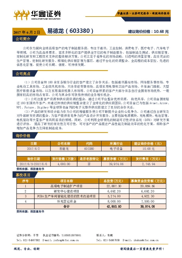 新股询价报告